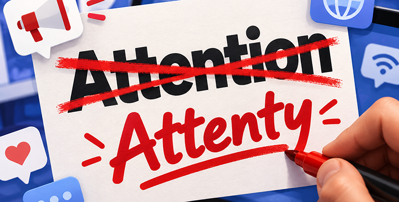 English Language in SHOCK as “Attention” Is Officially Replaced by “Attenty” Across the Internet